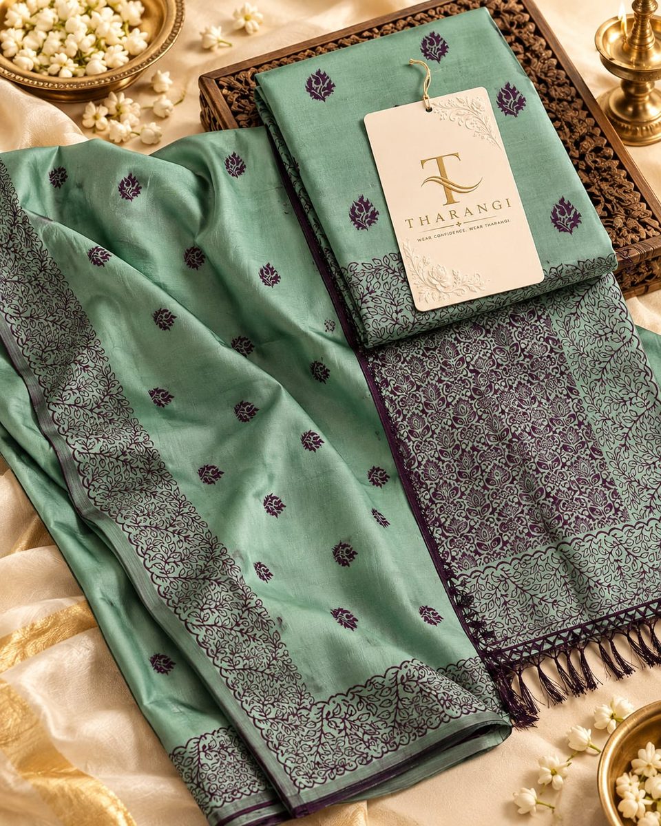 Mint Green Saree with Dark Border