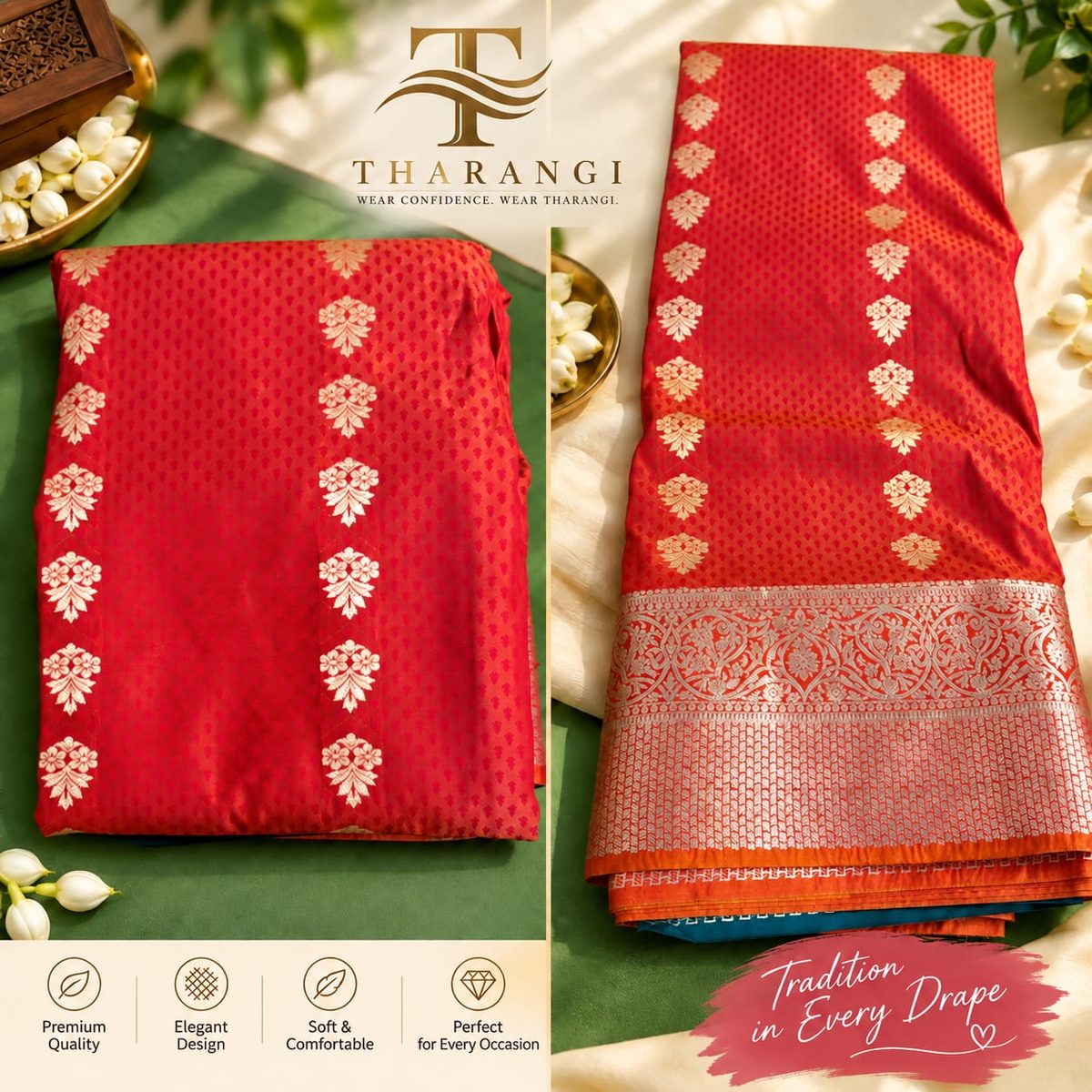 Red Butta Saree