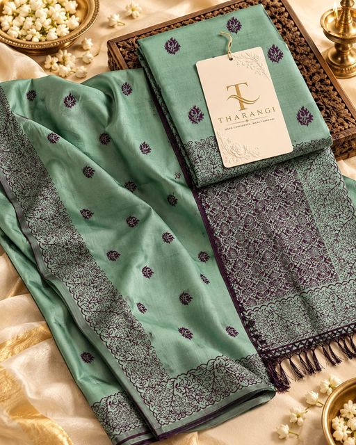 Mint Green Saree with Dark Border