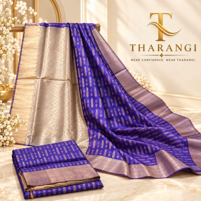 Violet & Silver Zari Saree